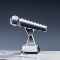Trophée de microphone en verre personnalisé, trophée de cristal pour chanteur, trophée musical, concours de voix pour spectacle de talents, récompense mobile