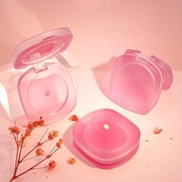 Étui portable givré violet rose pour fards à paupières, étui compact carré pour cosmétiques, mini palette de blush, conteneur et emballage pour correcteur