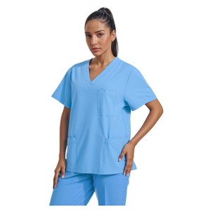 Abbigliamento da <span class=keywords><strong>lavoro</strong></span> sanitario resistente all'usura con tessuto ad asciugatura rapida e Design con scollo a V per cliniche di estetica medica e <span class=keywords><strong>lavoro</strong></span> medico - Product Image 5