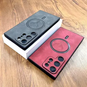 Custodia Vintage in pelle per Samsung S24 S23 S22 S21 Ultra Plus FE Note <span class=keywords><strong>20</strong></span> <span class=keywords><strong>S</strong></span> cover-custodia per cellulare con ricarica Wireless - Product Image 4