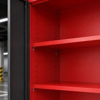 Armario para Herramientas de Acero Laminado en Frío con Doble Puerta, Cerradura Electrónica de Combinación, Estantes Ajustables, Patas de Base Cónicas, Opciones de Varios Colores