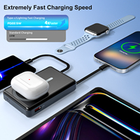 Batterie externe magnétique sans fil 3-en-1 15W 10000mAh 2026 – Charge simultanée de 5 appareils – Chargeur portable magnétique puissant