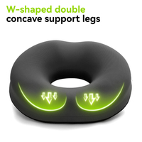 Coussin de siège ergonomique en forme de donut pour fauteuil roulant, grand format, noir, pour le soulagement des hémorroïdes, du coccyx, de la sciatique, des plaies de pression et des douleurs prostatiques