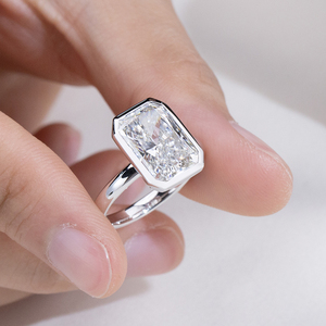 Messi Jewelry MSR-2078 10K Gold Radiant Shape Lab Grown <b>Diamond</b> <b>Ring</b> - Product Image 6