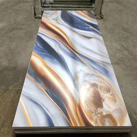 Plaque murale en PVC effet marbre brillant UV 122cm x 244cm, dorure dorée, alternative flexible au marbre, imitation marbre PVC