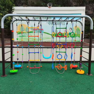 Structure d'escalade extérieure <span class=keywords><strong>pour</strong></span> la <span class=keywords><strong>maternelle</strong></span> : cordes, balançoires, échelles en corde, anneaux suspendus <span class=keywords><strong>pour</strong></span> l'intégration sensorielle - Product Image 5