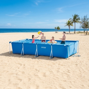 INTEX 28272 Piscina Fuori Terra Rettangolare in PVC Gonfiabile Pieghevole Ecologica per Bambini, Piscina da Esterno per Giardino - Product Image 1