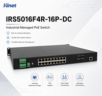 Switch PoE industriel géré de couche 3, 16 ports Gigabit Ethernet, 4x10G SFP+ Uplink, 30W, double tension, 112 Gbit/s, montage en rack, EN50155