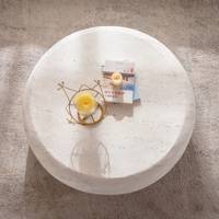 Outdoor Neuer Moderner Minimalistischer Rustikaler Wohnzimmer-Couchtisch Italienisches Designer Hochwertiges Gefühl Runder Holztisch Pflegeleicht
