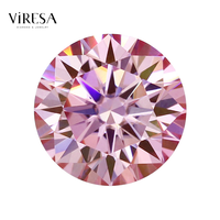 Viresa – Pierres de Moissanite Rose en Vrac de 0,5 à 5 carats, Taille Ronde, Gemmes Colorées Certifiées pour la Fabrication de Bijoux