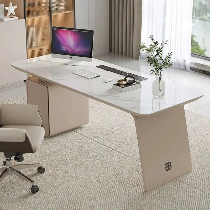 Sinterlenmiş taş üst lüks yönetici ceo'su ofis masası mobilya ile Modern yönetici ofis bilgisayar masası