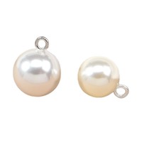 Botones de Plástico con Forma de Cúpula y Efecto Perla Falsa, Color Blanco Beige, Disponibles al por Mayor