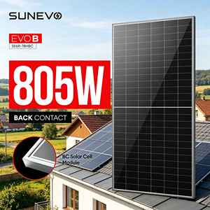 แผงโซลาร์เซลล์ Sunevo 750w 770w 800w 805w แบบ N Type Bc Bifacial พร้อมเซลล์เกรด A สำหรับโรงไฟฟ้าอุตสาหกรรม B 156 เซลล์ 770-8 - Product Image 1