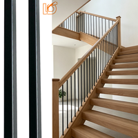 Balaustre de Escalera Metálico Cuadrado Negro Liso Moderno de Media Pulgada del Fabricante, Husillo de Hierro Forjado para Barandilla Interior