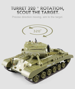 Ensemble de 2 chars de combat RC Heng Long Tank 3841-10 2.4g à l'échelle 1/30, <span class=keywords><strong>Sherman</strong></span> Easy Eight contre M26 Pershing - Product Image 1