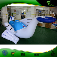Dragon gonflable géant de dessin animé Lugia pour spectacle, PVC bleu