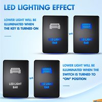 Interrupteur à bouton-poussoir pour barre lumineuse LED 12V ON/OFF avec fil de connexion 1,3" x 0,9" Remplacement pour Toyota Tacoma Tundra 4Runner Yaris