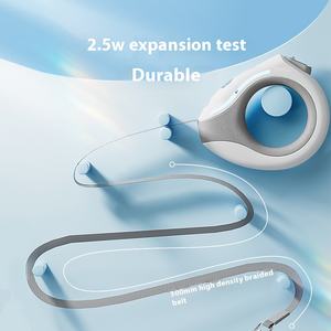 Correa retráctil automática de lujo para mascotas, 3M/5M, cintas de anillo luminosas de plástico sólido, liberación rápida, goma clásica para caminar para perros - Product Image 4