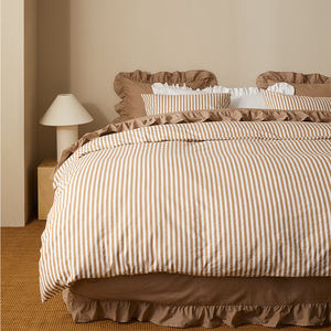 Housse de <span class=keywords><strong>couette</strong></span> 220x240, literie en coton très vendue, housse de <span class=keywords><strong>couette</strong></span> 100% coton biologique, housse de <span class=keywords><strong>couette</strong></span> rayée pour lit double - Product Image 3