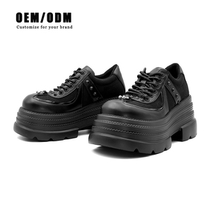 Botas de plataforma de cuero góticas personalizadas Taodu para mujer, con tacos y púas, estilo punk, zapatos Oxford gruesos, Y2K Lolita Creepers, zapatos de plataforma para dama - Product Image 1