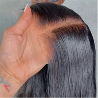 Perruques sans colle prêtes à porter, en cheveux humains vietnamiens bruts, lisses naturels, avec fermeture en dentelle transparente, pour femmes noires