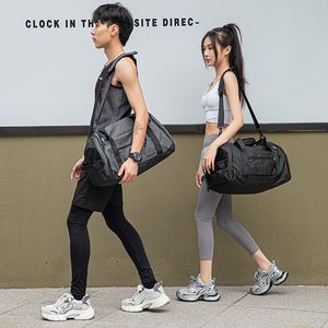 Bolsa de lona de gimnasio de gran capacidad de alta calidad con compartimento para zapatos bolso de viaje de fábrica personalizado para cierre de cremallera deportiva - Product Image 6