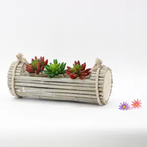 Belle pas cher mini bambou pot de jardin avec poignée en corde