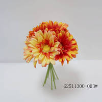 Buket Bunga Sutra Eropa Warna Pink Muda Realistis 25CM, Terdiri dari African Barberton Daisy, Gerbera, Krisan, untuk Hari Ibu