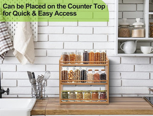 ชั้นวางเครื่องเทศไม้ไผ่ติดผนัง3ชั้นสำหรับวางบนเคาน์เตอร์ห้องครัว - Product Image 4