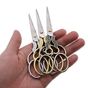 Embroidery Scissors Stainless Steel Straight Head Bronze Gold Silver Home Craft DIY Paper Cutting Shears - Product Image 2