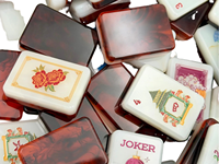 Ensemble de Mahjong américain personnalisé de Noël avec perles, 160 tuiles en acrylique, jeu de Mahjong de luxe, édition cadeau