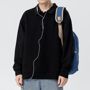 <span class=keywords><strong>Felpa</strong></span> con Colletto a <span class=keywords><strong>Polo</strong></span> e Maniche Lunghe in Cotone Organico 100% di Alta Qualità, 420 Grammi, Peso Pesante, con Logo Personalizzato, Vendita all'Ingrosso - Product Image 2