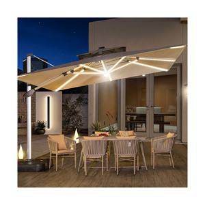 <span class=keywords><strong>2025</strong></span> mejor venta 10 pies estilo moderno marco de aluminio <span class=keywords><strong>Patio</strong></span> paraguas mercado decorativo jardín sombrillas con luz LED - Product Image 2