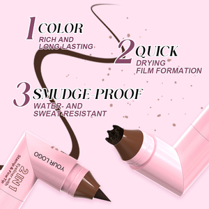 Crayon Eyeliner Liquide Double Pointe Végétalien Marque Blanche, Maquillage en Gros, 2-en-1 Imperméable, Effet Taches de Rousseur - Product Image 2