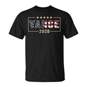 Camiseta Vance 2028 con diseño de bandera estadounidense para campaña política - Product Image 2