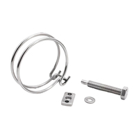 304 collier de serrage à double fil renforcé en acier inoxydable pince de tuyau doublée de caoutchouc robuste pour tuyaux hydrauliques à l'huile