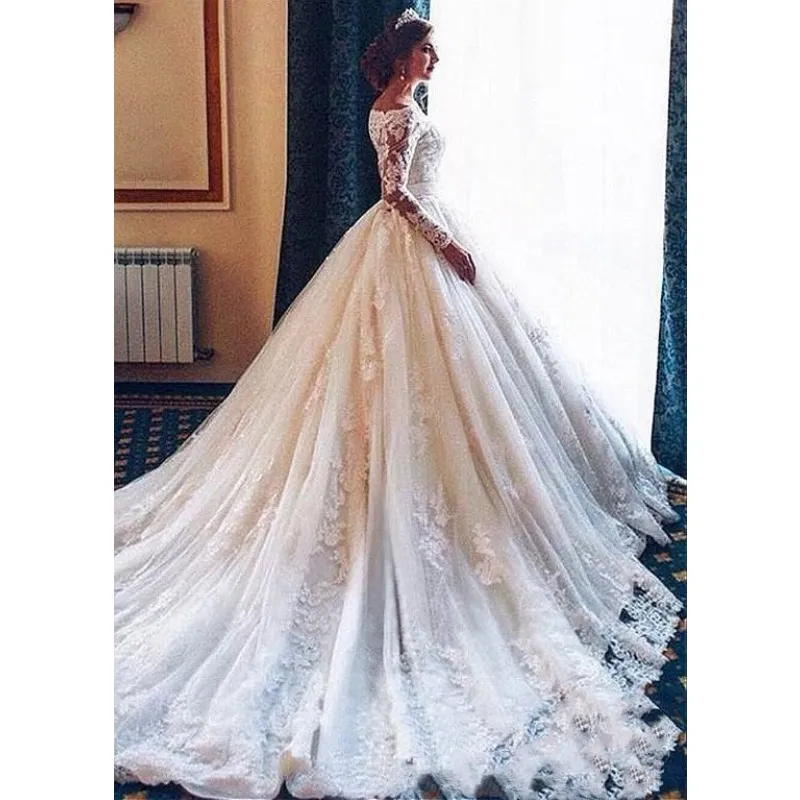 Vestidos De Novia Long Sleeves Lace Wedding Dress Custom Made Vintage Bride Gowns Robe De Marie