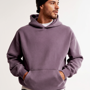 Sudadera con Capucha Extra Grande para Hombre, Estilo Holgado, Tejido de Felpa de Alta Calidad, Teñido en Prenda, Algodón Grueso, Venta al Por Mayor OEM - Product Image 1