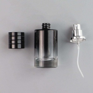 Wholesale New Design Luxury Cylinder 100ml 30ml Round Transparent <b>Spray</b> Black Glass Perfume <b>Bottle</b> - Product Image 5