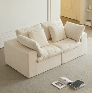 Modular Convertible Sectional <b>Sofa</b> Set Compressed <b>Modern</b> Minimalist Style Corduroy Fabric for Apartment & Hotel Use - Product Image 6