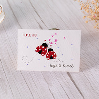 Kartu Ucapan Berlapis Emas untuk Festival Qixi, Hari Valentine, Toko Bunga, Hadiah untuk Pacar, Kartu Terima Kasih