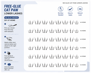 En gros, <span class=keywords><strong>Cils</strong></span> inférieurs auto-adhésifs sans colle, en grappes, effet naturel, style Manga Doll Eye, DIY, 6 rangées - Product Image 1