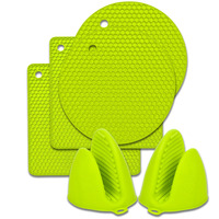 Porte-casseroles résistants à la chaleur Tapis de dessous de plat en silicone antidérapants Maniques de cuisine polyvalentes