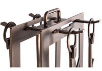 Petit ensemble de 5 accessoires pour foyer en métal bronze pour intérieur et extérieur, pinces pour bois de chauffage