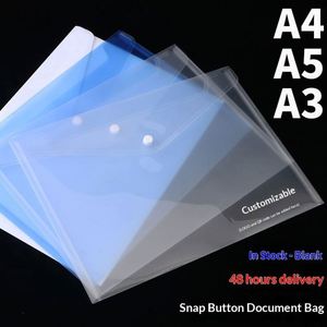 Pochette de rangement transparente A4/A5 en PP épaissi avec bouton-pression personnalisé pour documents, billets et archives - Product Image 4