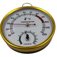 Thermo-hygromètre 2-en-1 en acier inoxydable avec affichage LED, fonction mémoire, haute précision pour salles de vapeur/saunas, maison et bureau