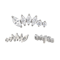 En gros ASTM F136 Titane Filetage Interne Top Lèvre Helix Oreille Piercing Boucle D'oreille Nez Anneaux Bijoux De Corps
