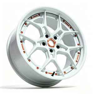 ล้อฟอร์จสีขาวส้มเงาแบบชิ้นเดียว 5x114.3 5x120 5x112 ขอบเว้าลึก สปอร์ต - Product Image 1