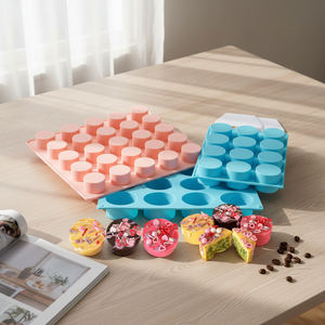 Ensemble de moules à gâteau Naike - 2 tailles différentes, moules en silicone, 24/12 cavités, sans BPA, compatibles lave-vaisselle et four, comprend 2 spatules - Product Image 3