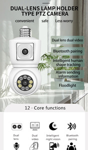 Icsee 3MP 6MP trong nhà Wifi bóng đèn Camera CCTV Ống kính kép 4MP Wifi Camera an ninh mạng IP ánh sáng Wifi PTZ bóng đèn Camera IP 6MP - Product Image 2